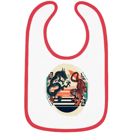 Dragon Pet Japanese Dragon Folklore Tiger Fighting Bibs