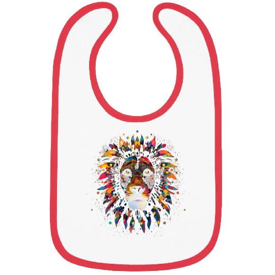 Lion Pet Happy International Dot Day Colorful Polka Dot Lion Boys Bibs