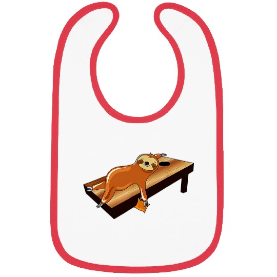 Sloth Pet Cornhole Sloth Playing Cornhole Funny Bibs