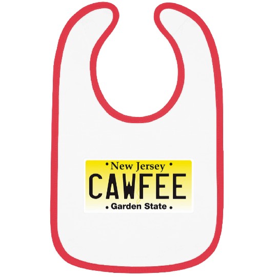 Coffee Fun Cawfee New Jersey Coffee Lover License Plate Bibs