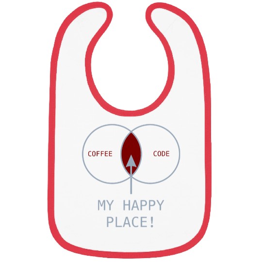 Coffee Fun Happy Place Code Funny Programming Coding Gift Black Bibs