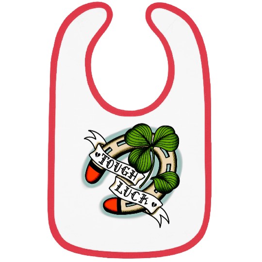 American Traditional Tattoo Horseshoe Four Leaf Clover Luck Bibs