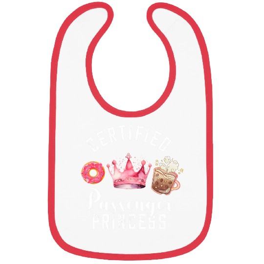 Coffee Fun Certified Passenger Princess Codriver Coffee Donut Crown Bibs