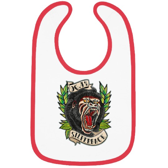 964 Silverback Gorilla Traditional Tattoo style gym Bibs