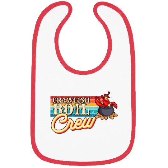 Retro Crawfish Boil Crew Crayfish Chef Seafood Lovers Bibs
