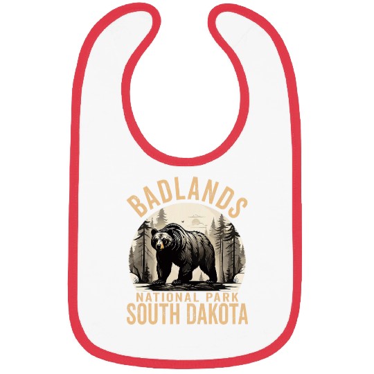 Badlands National Park Retro vintages South Dakota Mom Bear Bibs