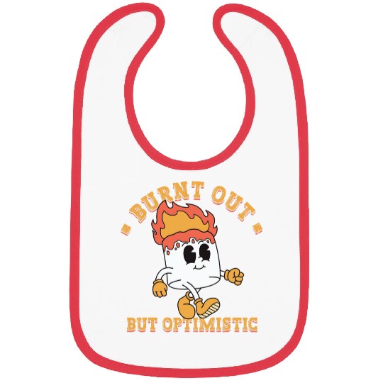 Burnt Out But Optimistic Cute Marshmallow vintages Camping 2 Bibs
