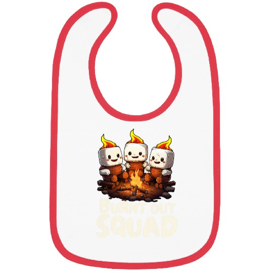 Burnt Out Squad Camping Campfire Marshmallow Matching Family Bibs