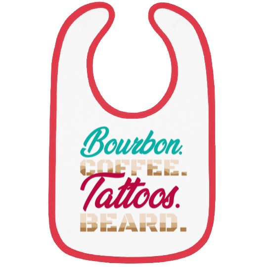 Bourbon Coffee Tattoos Beard Tattoo caffeines Whiskey Drinks Bibs