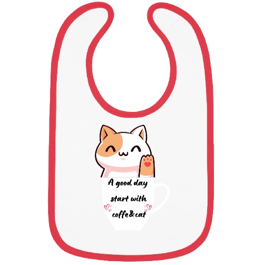 Coffee Fun Orange Cat Coffee Cat Lover Bibs