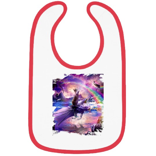 Dragon Pet Rainbow Space Cat On Dragon Bibs