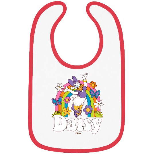 Duck Pet Daisy Duck Spring Rainbow Flowers Butterflies Bibs