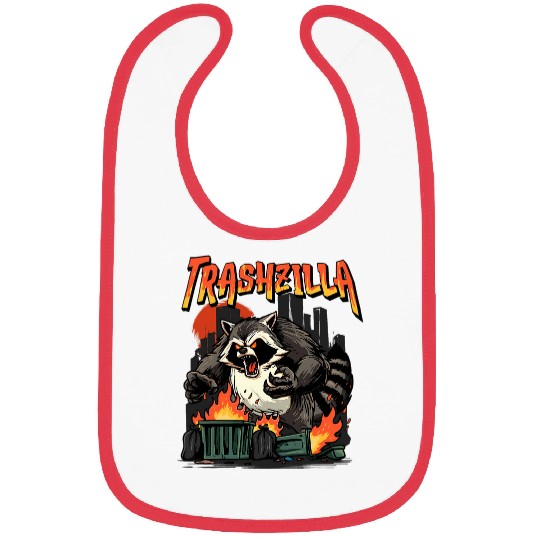 Raccoon Pet Trashzilla Kaiju Trash Panda Monster Japanese Bibs