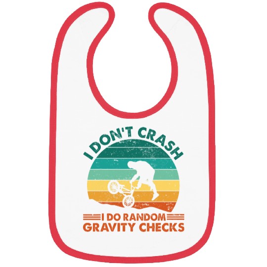Funny Gravity Crash Random Bike Checks Mountain Quote Bibs