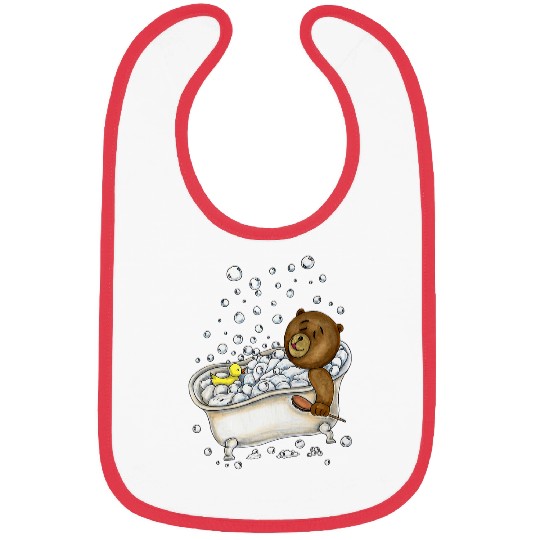 Bear Pet Teddy Bear Bubble Bath with Rubber Ducky Bibs