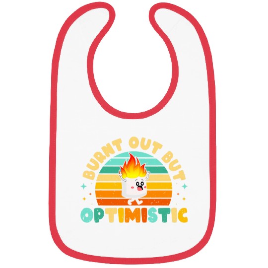 Burnt Out But Optimistic Funny Marshmallow Retro Camping 13 Bibs