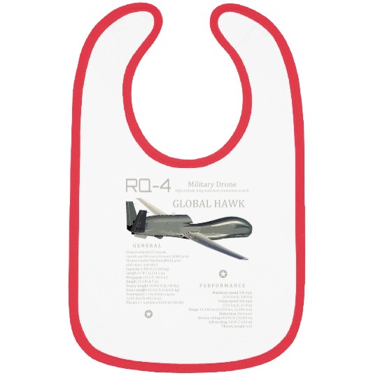 Global Hawk Drone RQ4 UAS Unmanned Aircraft US Military Bibs