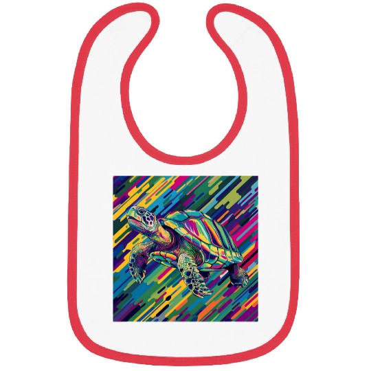 Turtle Pet Abstract Turtle Rainbow Illustration Bibs