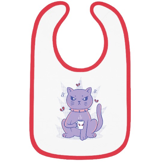 Coffee Fun Angry Cat with Coffee Bibs