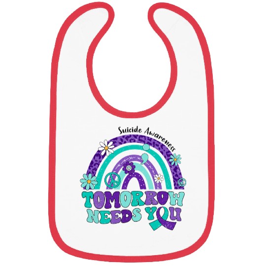 Groovy Tomorrow Needs You Rainbow Leopard suicides Awareness Bibs