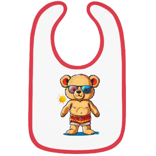 Bear Pet Pool Teddy Bear with swimming Trunks and Sunglasses Bibs