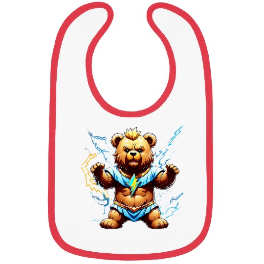 Bear Pet Zeus Greek God of Lighting Thunder Teddy Bear Cartoon 16 Bibs