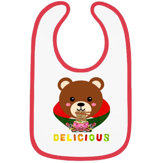 Panda Pet Red Panda Eating RamenTEEs5 Bibs