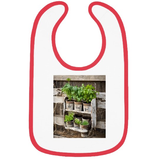 Herb Garden Rustic Markers Bibs