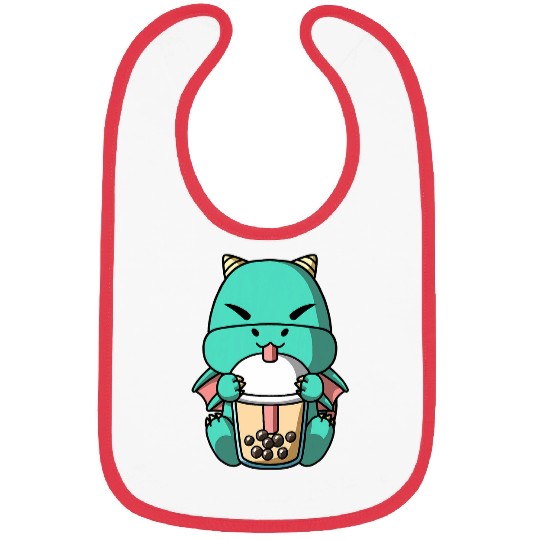 Dragon Pet Kawaii Dragon Boba Milk Tea Bubble Tea Anime Bibs