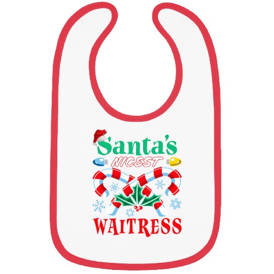 Santas Nicest Waitress Christmas Naughty Or Nice List Bibs