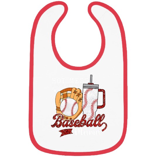 Hot Mess Always Stressed Baseball Mama Tumbler Game Day Mom Bibs