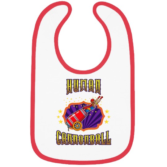 Human Cannonball carnivals Circus Crew Theme Birthday Bibs