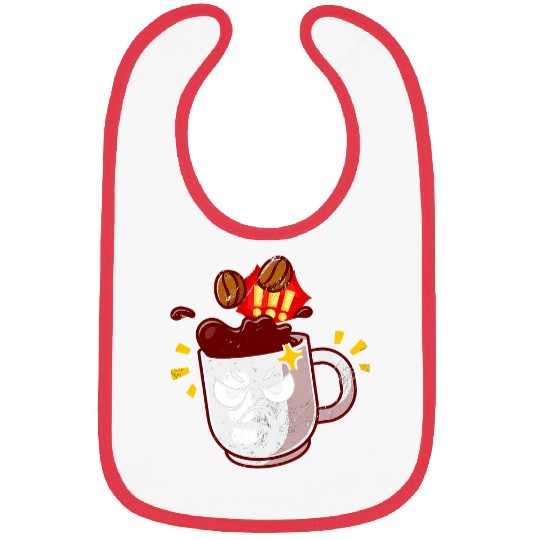 Coffee Fun Kawaii Coffee Lover Funny Grumpy Coffee Angry Coffee Cup Bibs