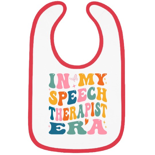 In My Speech Therapist Era Retro Groovy SLP Therapists Bibs