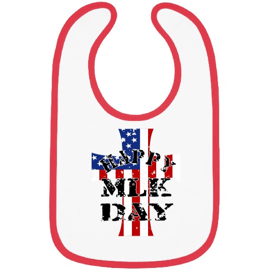 Happy Martin Luther King Day MLK Day American Flag Pride Bibs