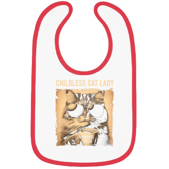 Coffee Fun Childless Cat Lady vintages Coffee Cat Kamala 0037 Bibs
