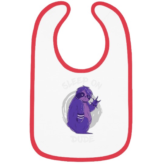Sloth Pet Sleep On Dude a Goth Sloth into Rock Roll Bibs