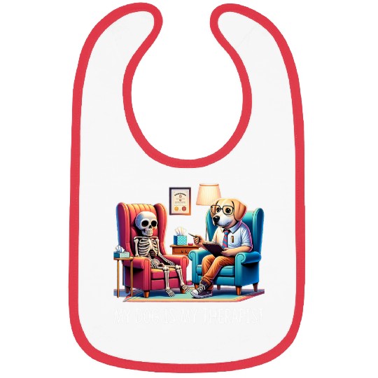 My Dog Is My Therapist Therapy Dog Skeletons Client Bibs