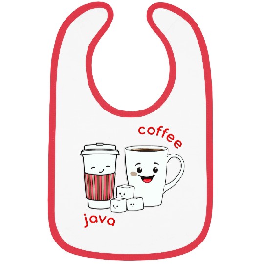Coffee Fun Parallel Coffee Cups His and Hers Coffee Java Art Bibs