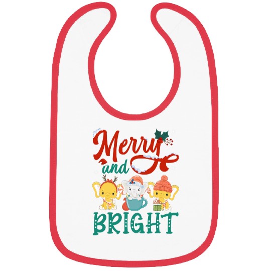 Elephant Pet Merry And Bright Elephant Christmas Bibs