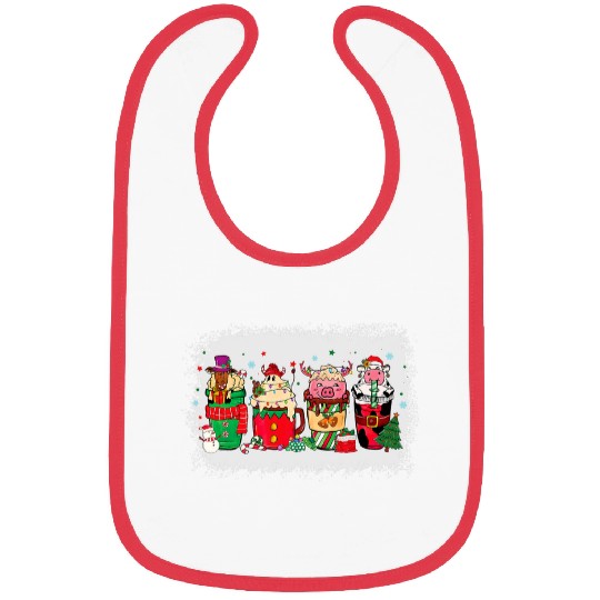 Coffee Fun Christmas Coffee Cup Bleached 2 Bibs