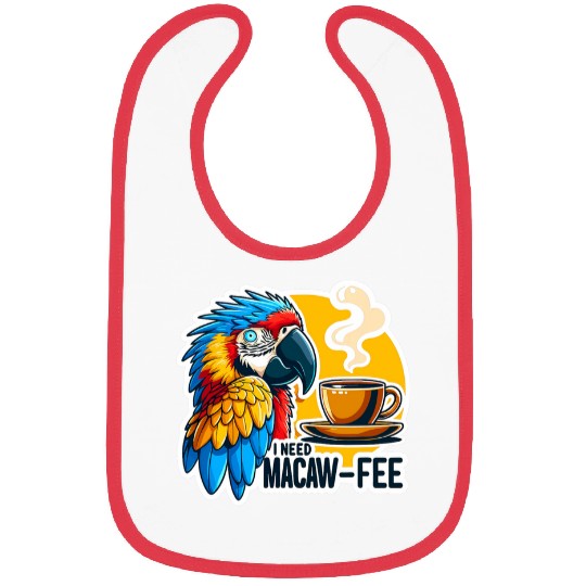 Coffee Fun Blue Gold Macaw MacawFee Coffee Lover Bibs