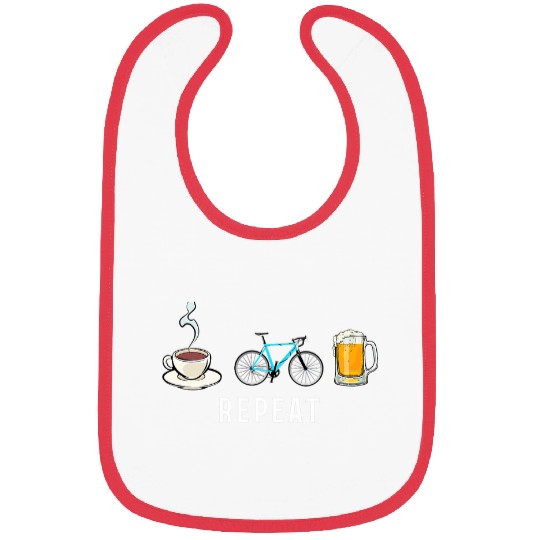 Beer Fun Biking Coffee Go Cycling Beer Repeat Funny Biker Cyclists Bibs