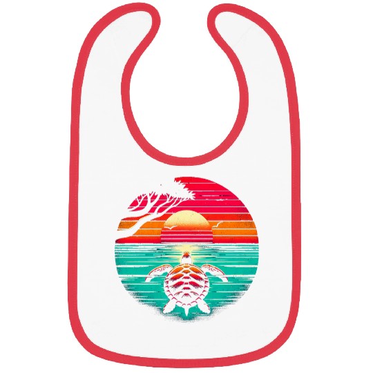 Turtle Pet at the Horizon Sunset Bibs