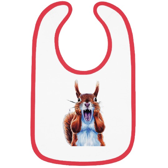 Squirrel Pet Expressionist Scream Squirrel Lovers Artistic 3 Bibs