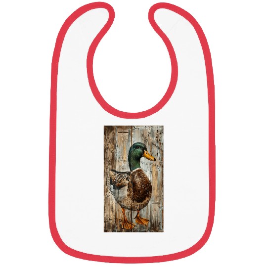 Duck Pet Rustic Woodgrain Mallard duck Wildlife art Duck Bibs
