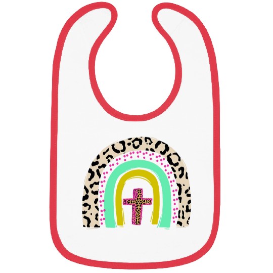 He Is Risen Leopard Rainbow Christian Jesus Easter Day Bibs