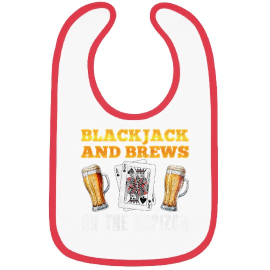 Beer Fun BLACKJACK AND BREWS ON THE HORIZON Funny Beer Lover Bibs