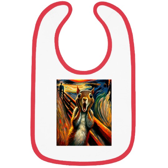 Squirrel Pet Expressionist Scream Squirrel Lovers Artistic Squirrel Bibs