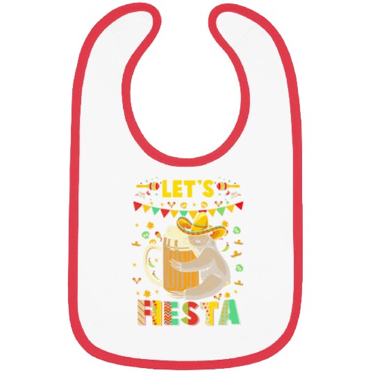 Sloth Pet Let s Fiesta Sloth Beer Drinking Lover Cinco De Drinko Bibs